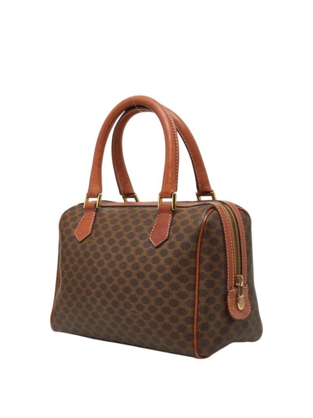 ★SOLD★ Celine Macadam Mini Boston Bag Brown Leather - Picture 2 of 10